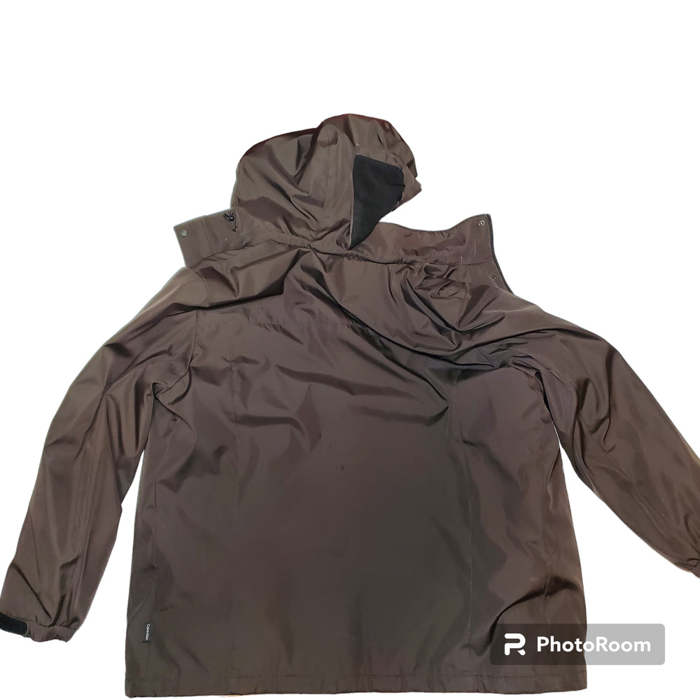 Calvin Klein Black Hood Removable Jacket Men Size Large Water Resistant and Wind - Picture 13 of 15